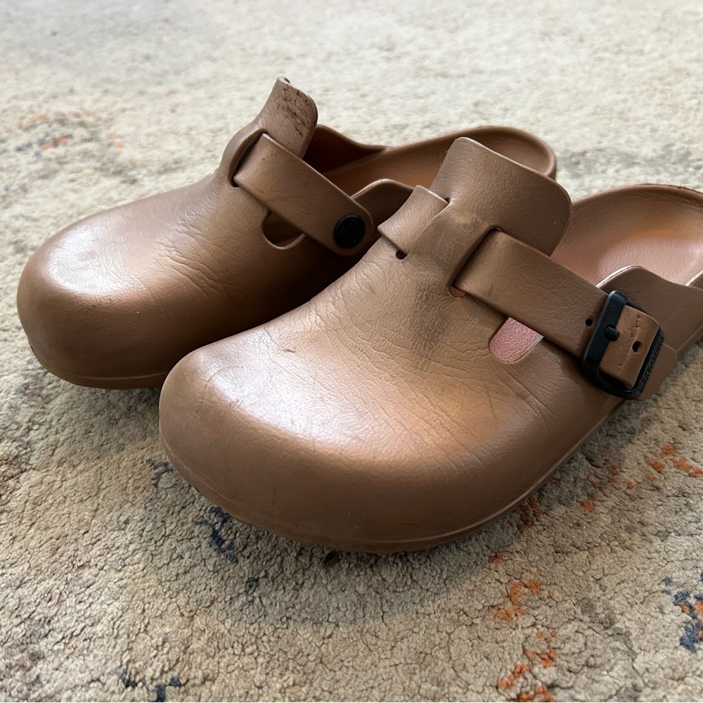 BIRKENSTOCK Bronze EVA Clog with Buckle 37